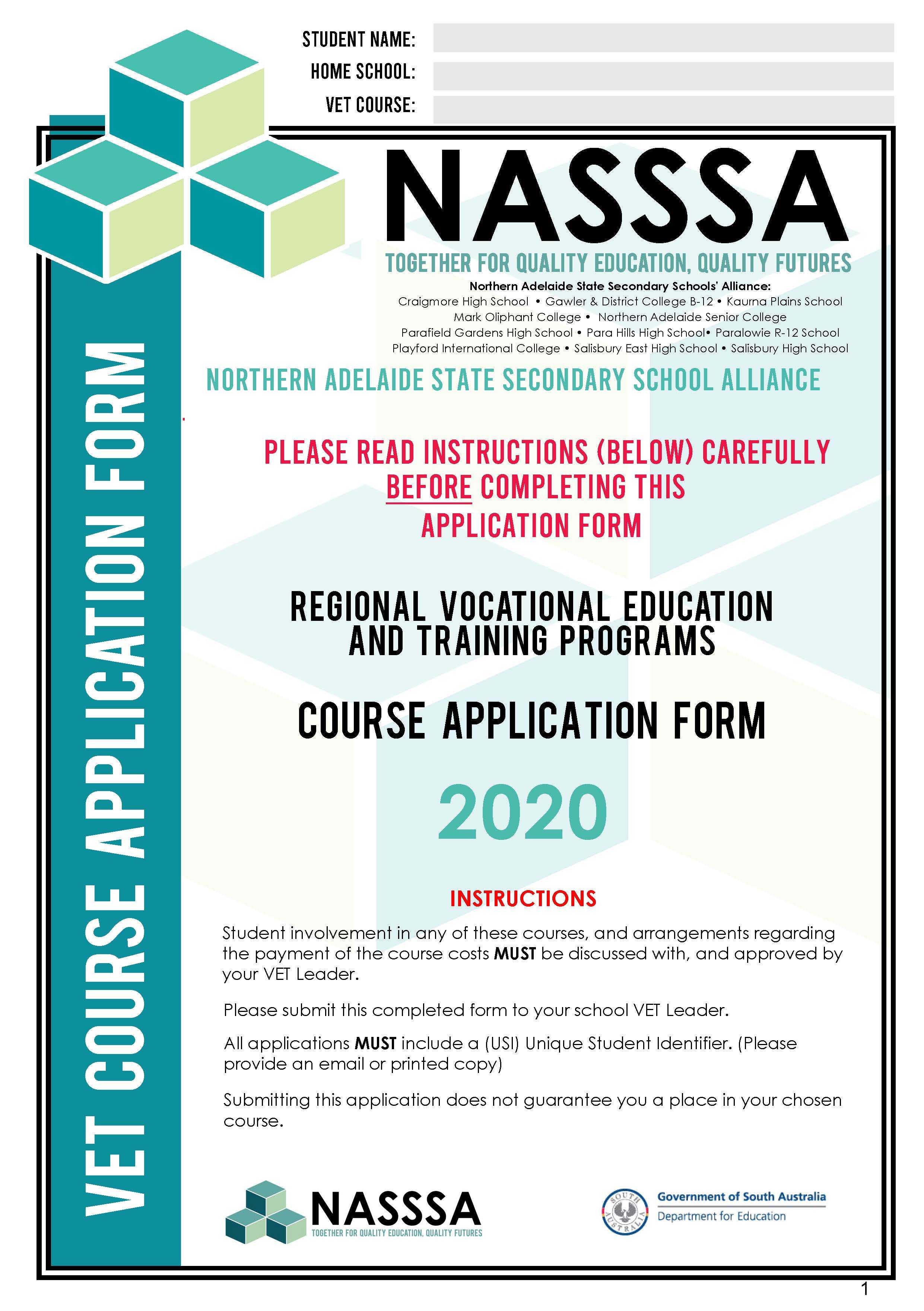NASSSA 2020 VET Enrolment Form NASSSA 2020 VET Enrolment Form